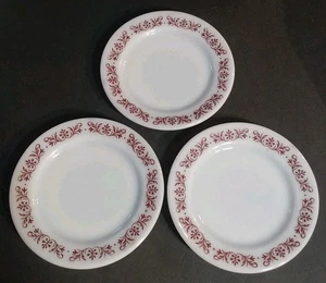3 Corning Ware Anchorware 945 5.5" Dia Dessert Plates Copper Filigree Milk Glass - Picture 1 of 9