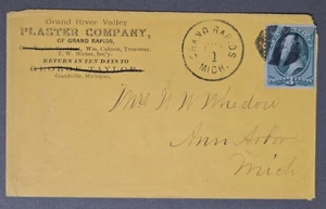 GRAND RAPIDS / GRANDVILLE MICHIGAN 1880er Gips Werbung Ecke Abdeckung zu ANN ARBOR MO - Bild 1 von 2