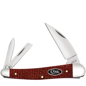 CASE XX KNIVES SEAHORSE WHITTLER - DARK RED BURLAP MICARTA 10355WH CS (12276) PO - Picture 1 of 2