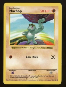 Pokemon Base Set MACHOP 51/102 Shadowless Unlimited - Picture 1 of 3
