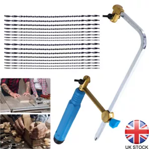 11" Coping Fret Saws Wooden Handle Steel Metal Frame W/ 16 Blades Durable - Picture 1 of 12