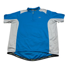 Nishiki Cycling Jersey Mens XL Pockets 1/4 Zip Blue 