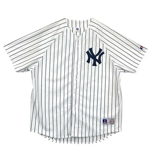 NY Yankees Russell Athletic Home weiß Nadelstreifen Trikot Herren XXL (2XL) No Name/# - Bild 1 von 13
