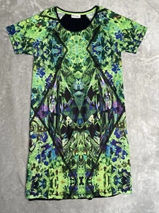 Ulla Popken Dress Womens 12/14 Green Kaleidoscope Geometric Green Midi Shift - Picture 1 of 7