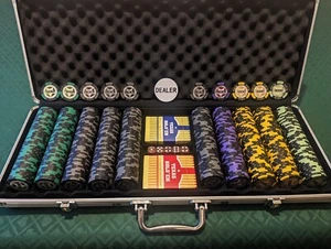 500 Numbered Wheat Crown Clay Poker Chip Set - Picture 1 of 17