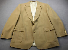 Stafford Made in USA Mens Beige with GOLD Buttons Wool Sportcoat Blazer 48 Long