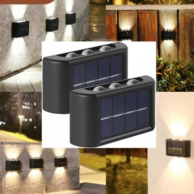 ZIKA STORE 2PEZZI Mini Applique da Parete LED Pannello Solare Luce Up&Down IP65 Per Esterni