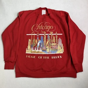 Vintage Chicago Home Of The Blues 90s Sweatshirt Adult M Skyline Crewneck USA - Bild 1 von 10