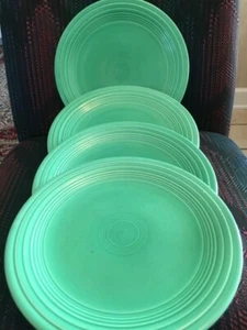 4 Fiesta Homer Laughlin Medium Green Plates 9 1/2" Vintage - Picture 1 of 12