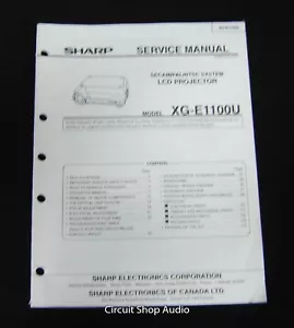 Original Sharp XG-E1100U LCD Projector Service Manual - Picture 1 of 1