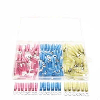 120Pcs Heat Shrink Waterproof M5 Ring Eyelet Connectors Crimp Terminals 22-10AWG - Image 1 of 4