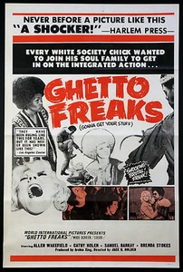 GHETTO FREAKS HIPPIE BLAXPLOITATION 1972 1 FOGLIO  - Foto 1 di 1