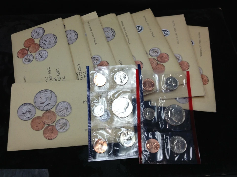 9 Set Lot of 1990 P-D Mint Uncirculated Sets ORIGINAL - Image 1 of 1