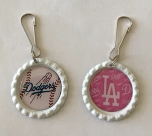 Juego de 2 tiradores de cremallera hechos a mano de los Dodgers de Los Ángeles - Imagen 1 de 1
