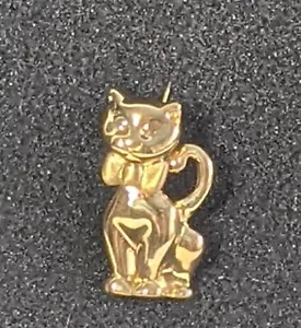Gato sentado oro amarillo 14K con arco 3D colgante hueco Milor Italia - Imagen 1 de 3