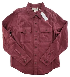 Outerknown Men's Dillon Two Pocket Flannel Shirt, Plum, Size Medium - Picture 1 of 6