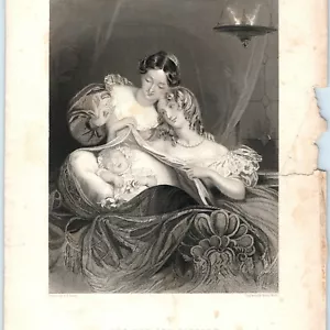 Revista grabada James Webb Grahams ET Parris c1840s impresión grabado brote y flor 3X - Imagen 1 de 3