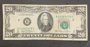6/136 1981 B $20 Green Seal Federal Reserve B 41367475 C Circulated - Picture 1 of 2