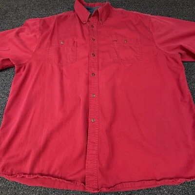 Vintage Greatland Apparel Button Up Shirt Mens XXL Red Solid Dress Woven Cowboy - Image 1 of 4