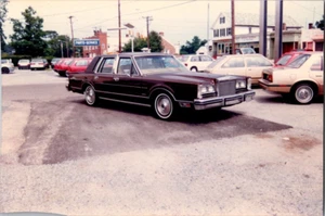 1983 Lincoln Town Car – Used Car Dealer Lot –Vintage Original Auto Photograph - Picture 1 of 2