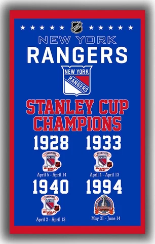 New York Rangers Flag 2x3,3x5,4x6ft Banner Polyester Stanley Cup Ice Hockey 014 Cover