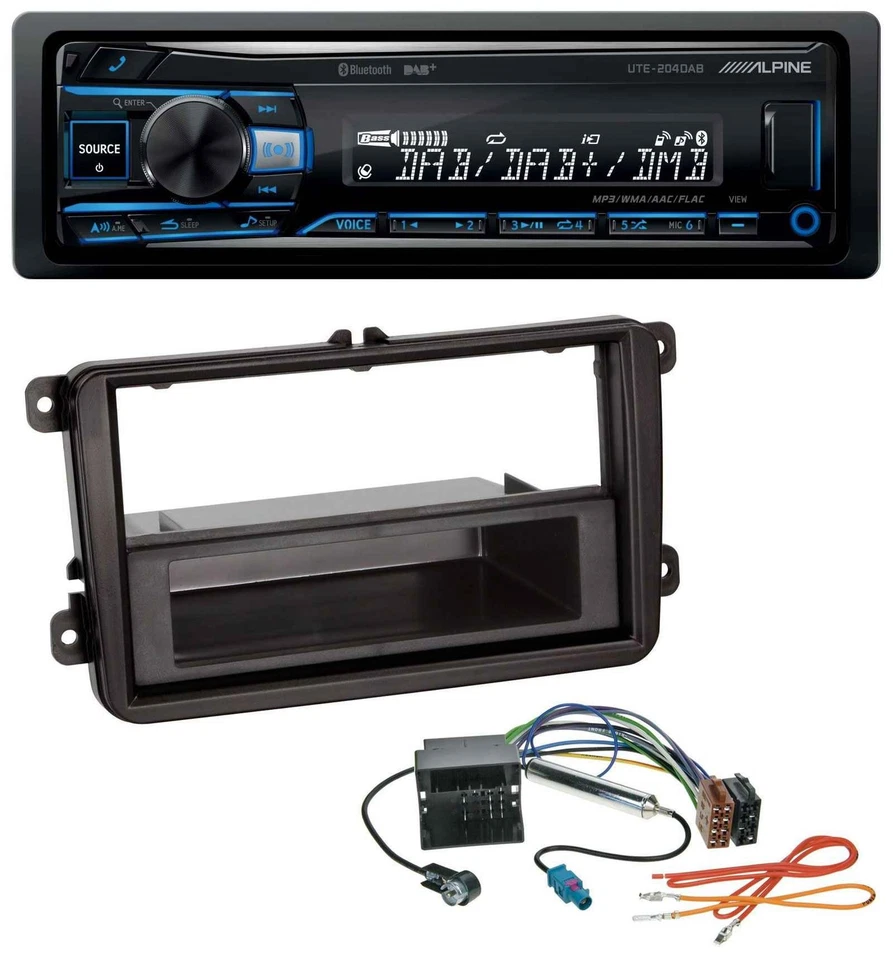 Alpine USB Bluetooth DAB MP3 Autoradio für Skoda Fabia Octavia Rapid Roomster - Bild 1 von 4
