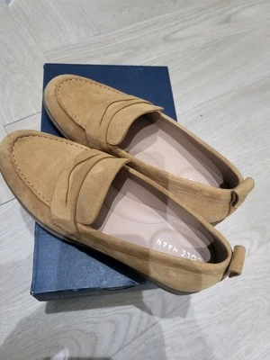 Cole Haan Women's Stassi Penny Loafers Biscuit Suede Size 5.5 - Image 1 of 4