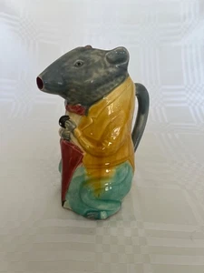 French Barbotine Majolica Rat Pitcher Poet-Laval Numbered 256 - Picture 1 of 20
