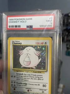 Pokémon TCG Chansey Base Set Holo Rare Card 3/102 1999 WOTC PSA 9 Mint - Picture 1 of 3