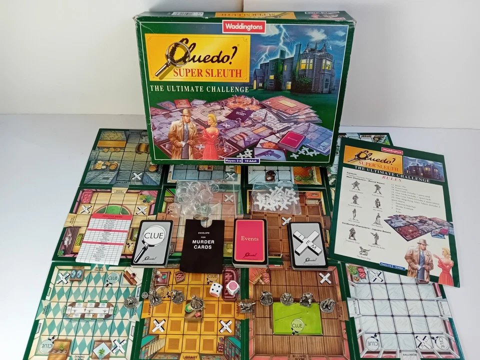 Vintage 1995 Waddingtons Cluedo? Super Sleuth Board Game Complete  - Image 1 of 4