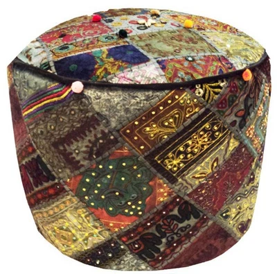 24" BANJARA OTTOMAN STOOL FURNITURE BENCH POUF POUFFE PILLOW COVER GIFT FOR HER - Image 1 of 4