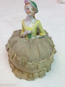 Nadelkissen Half Doll mit Seidenrock ~ Made in Japan - Bild 1 von 6