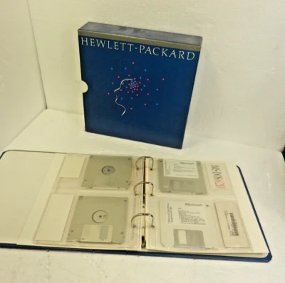 Microsoft MS-DOS 6.21 Upgrade - MINT W/ VINTAGE Hewlett Packard HP BINDER 3.5" - Image 1 of 4