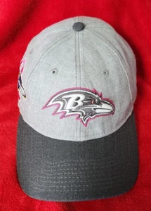 Baltimore Ravens NFL New Era 9TWENTY Gray / Pink Breast Cancer Strapback Cap - Picture 1 of 9