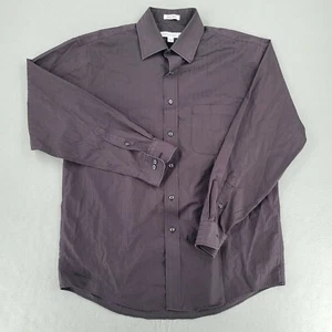Joseph & Feiss Non Iron Men's Black Large Spread Collar Long Sleeve Shirt - Picture 1 of 8