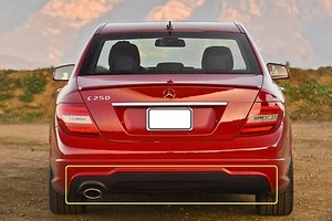 NEW OEM AMG SPORT PACKAGE MERCEDES BENZ MB W204 C REAR BUMPER DIFFUSER BLACK - Picture 1 of 3