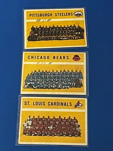 Tarjeta del equipo Topps 1960 Bears Cardinals Steelers Poor Fillers - Imagen 1 de 6