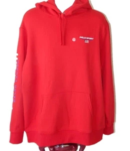 Polo SPORT Ralph Lauren Hoodie Pullover Fleece Logo Sweatshirt Red Size XXL NWT - Picture 1 of 10