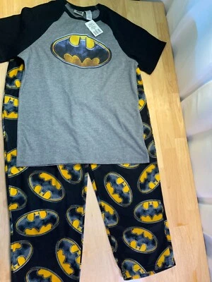 Nuevo conjunto de pijama de Batman para hombre con logotipo - ¡ASPECTO IMPRESIONANTE!!-U Elige Talla!!* Foto 1 de 4
