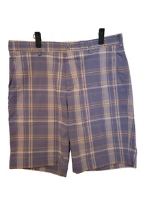 Nike Golf Fit Dry Shorts grau kariert flache Fronttaschen Stretch Herren 34 gebraucht, in einwandfreiem Zustand - Bild 1 von 8