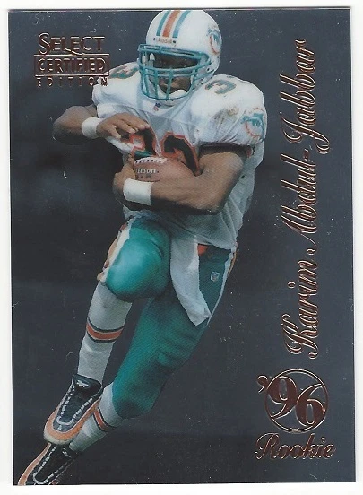 1996 SELECT CERTIFIED FOOTBALL #90 KARIM ABDUL-JABBAR ROOKIE - EXCELLENT- - Image 1 of 1