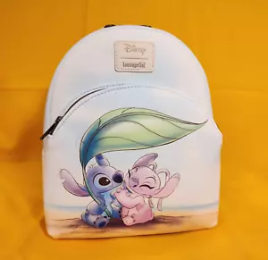 Loungefly Disney Lilo and Stitch Angel and Stitch Beach Date Mini Backpack NEW - Picture 1 of 13