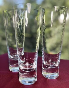 Exquisite Heavy Weighted Bottom Hand Blown Collins High Ball Glasses Set of 3 - Picture 1 of 10