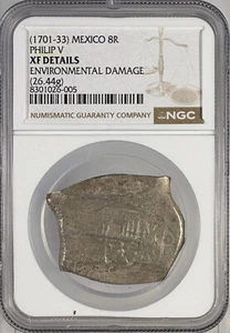 1700-1732 Mexico Cob 8 Reales - Philip V - NGC XF Details - Picture 1 of 2