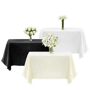 20pk Rectangular Wedding Banquet Polyester Fabric Tablecloth - Picture 1 of 19