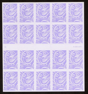 Scott #3998 Wedding Dove Booklet of 20 Stamps - MNH P#P2 - Image 1 of 2