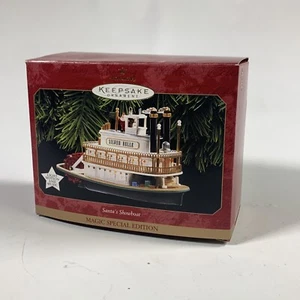 1997 Hallmark Keepsake Silver Belle Magic Santa's Showboat Light Motion Ornament - Picture 1 of 4