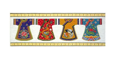 Cross Stitch Kit ~ Design Works Asian Floral Japanese Kimono Row #DW2377 - Image 1 of 4