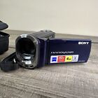 Sony HandyCam DCR-SX44 Video Camera Camcorder- Blue w/ Battery Case Tested