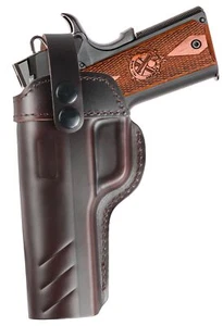 OWB 1911 Holster - Top Grain Leather for Most 191, Dark Brown Left Hand - Picture 1 of 6